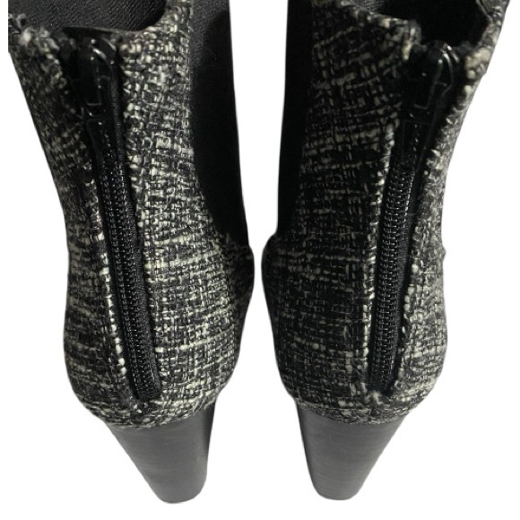 EUC DIBA Tweed Ankle Booties, Sz 8.5, Chunky Stacked heel, Dark Academia, Badie - Picture 7 of 11